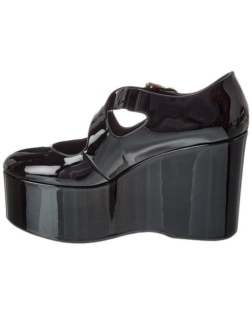 Alaïa Black Alaïa Criss Cross Patent Wedge Pump