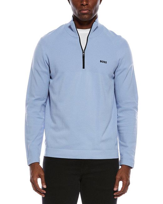 Boss Blue Seamless Tech Pullover for men
