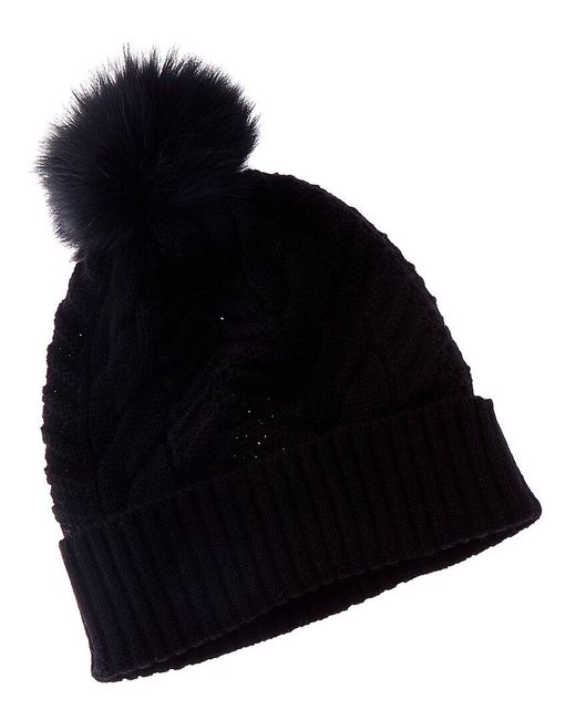 Forte Black Cashmere Lux Cable Wool & Cashmere-Blend Hat