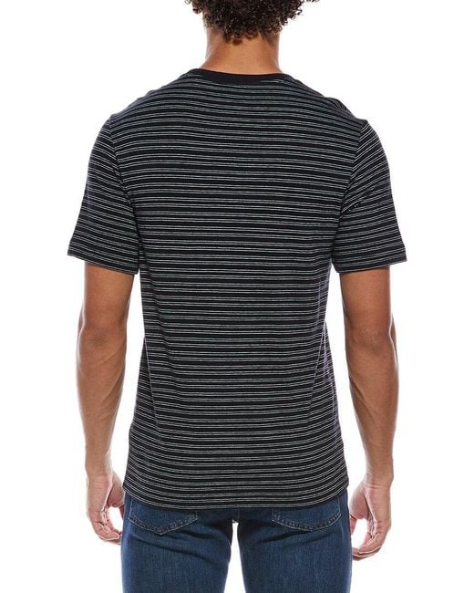 Vince Black Stripe Loose Knit Crewneck T-Shirt for men