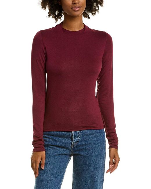 Vince Red Draped Neck T-shirt