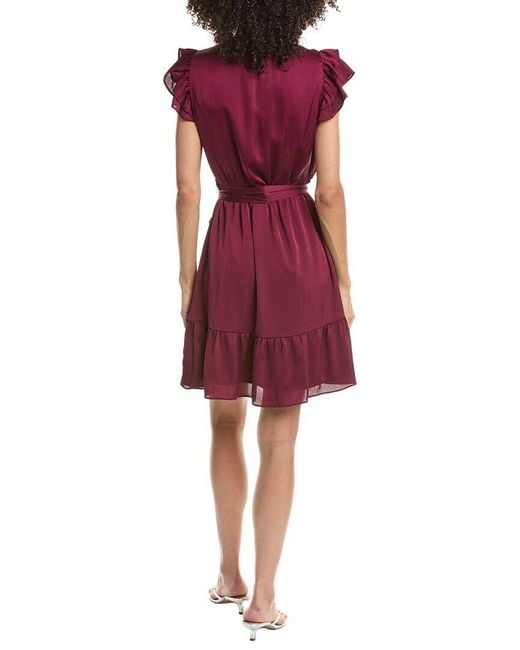Anne Klein Red Flutter Sleeve Short Dress