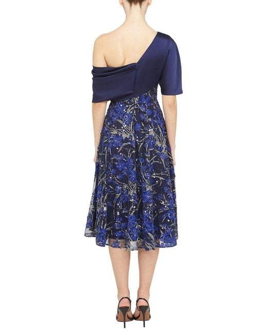THEIA Blue Emory Tea Length Dress