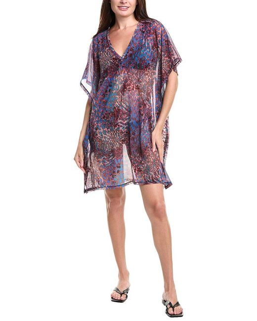 Sea Level Red Hunter Mesh Kaftan Cover-Up