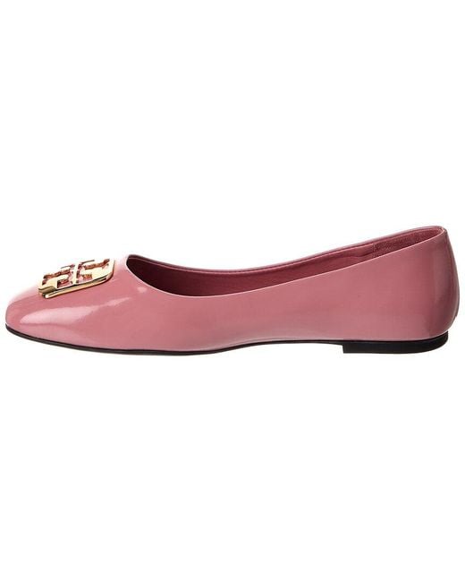 Tory Burch Pink Georgia Patent Ballet Flat