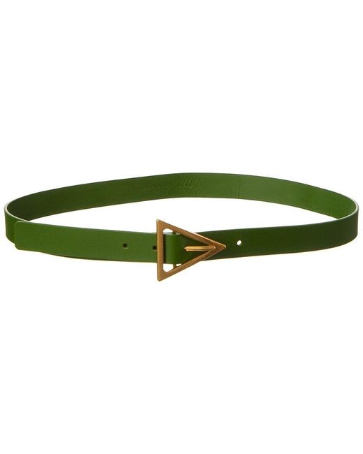 Bottega Veneta Green Triangle Buckle Leather Belt