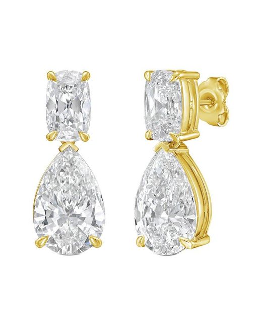 Diana M Metallic Diana M. 14K 8.00 Ct. Tw. Lab-Grown Diamond Drop Earrings