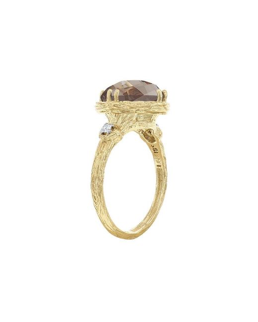 Reiss White 14K 3.55 Ct. Tw. Diamond & Smokey Topaz Cocktail Ring