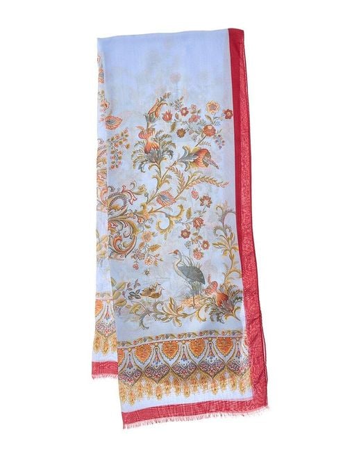Etro Pink Silk-Blend Scarf