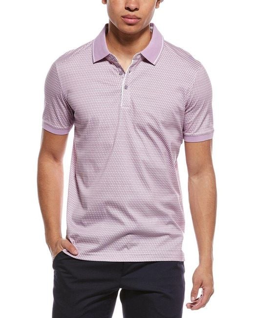 Raffi Purple Jacquard Print Polo Shirt for men