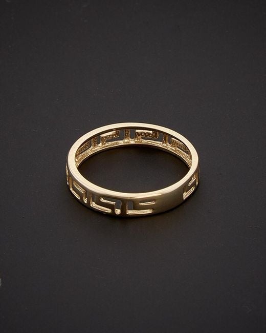 Italian Gold Black 14k Greek Key Band Ring