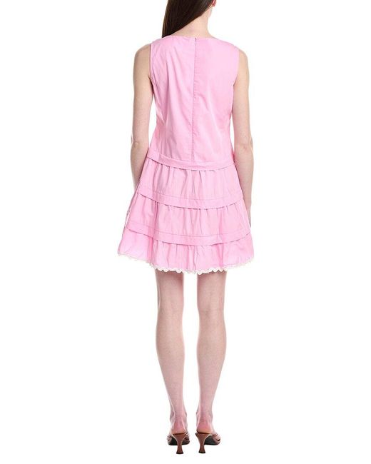 Sail To Sable Pink Square Neck Dress