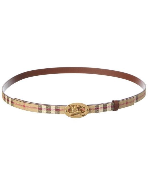 Burberry White Check Reversible Check E-Canvas & Leather Belt