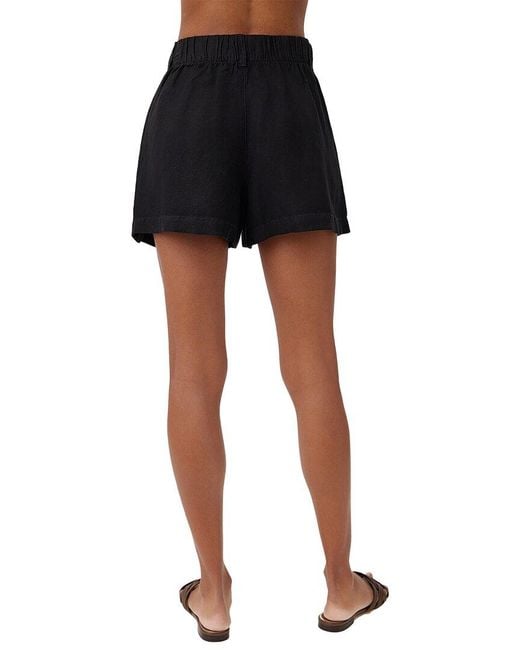 Bella Dahl Black Linen-Blend Culotte Short
