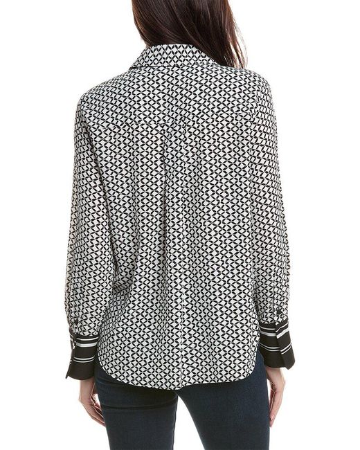 Vince Camuto Gray Collared Blouse