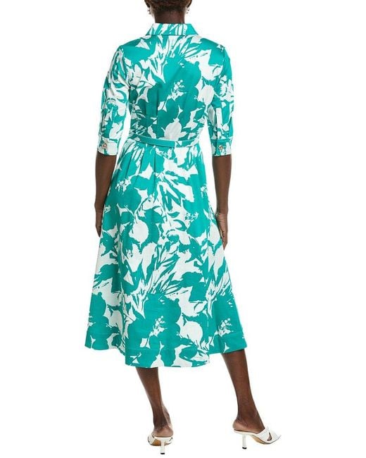 Anne Klein Green Waist Tucked Shirtdress