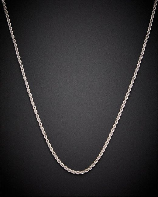 Italian Gold Black 14k Hollow Rope Necklace