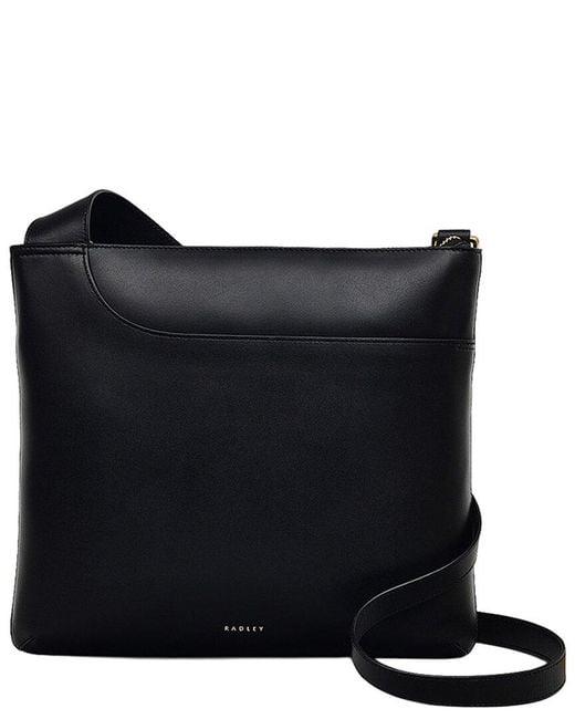 Radley Black Pockets Large Zip Top Leather Crossbody