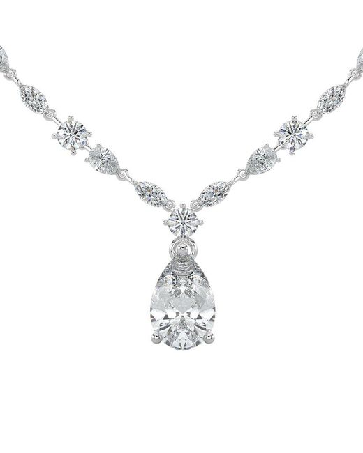 Sabrina Designs Lab Grown Diamonds Metallic 14K 20.76 Ct. Tw. Lab-Grown Diamond Drop Necklace
