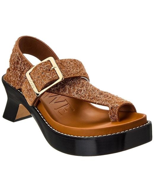 Loewe Brown Ease Suede Sandal