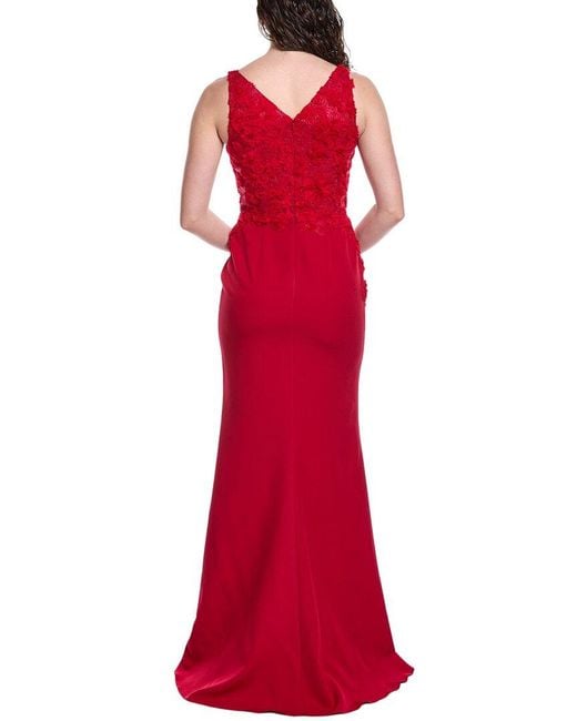 Rene Ruiz Red Applique Gown
