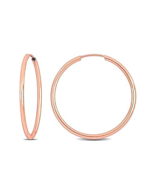Italian Gold White 14k Italian Rose Gold Hoops