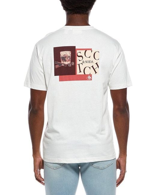 Scotch & Soda White Graphic T-Shirt for men