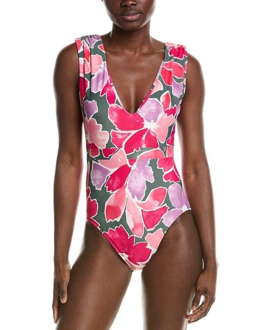 summersalt Red The Ruched Backflip One-Piece