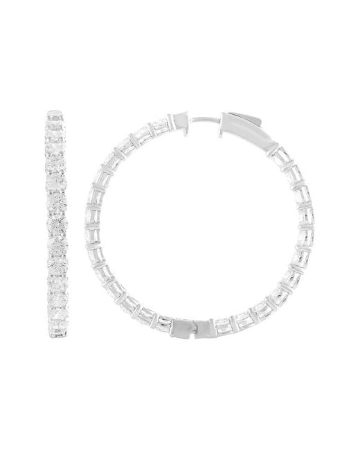 Lab Grown Diamonds White 10ct Lab-Grown Diamond Hoop Earrings