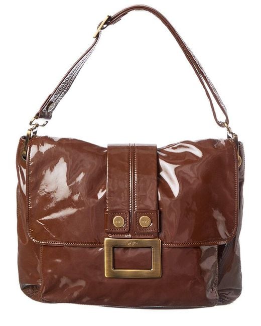 Roger Vivier Brown Patent Shoulder Bag