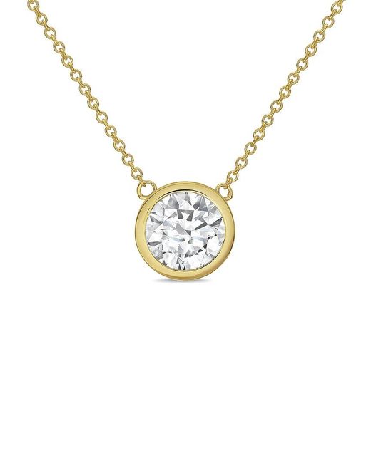 Diana M Metallic Diana M. 14K 15.00 Ct. Tw. Lab-Grown Diamond Pendant Necklace