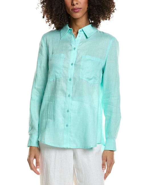 tyler boe Blue Addison Linen Button Down Shirt