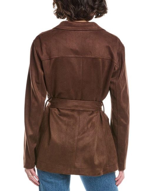 Lyra & Co Brown Microsuede Coat