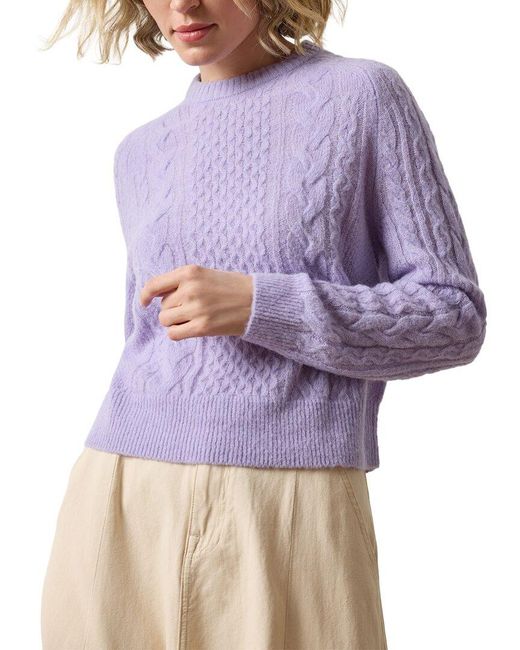 Lilla P Purple Mixed Stitch Alpaca & Wool-Blend Pullover