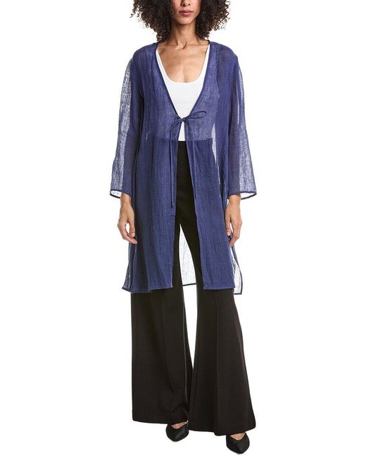 Eileen Fisher Blue V-Neck Jacket