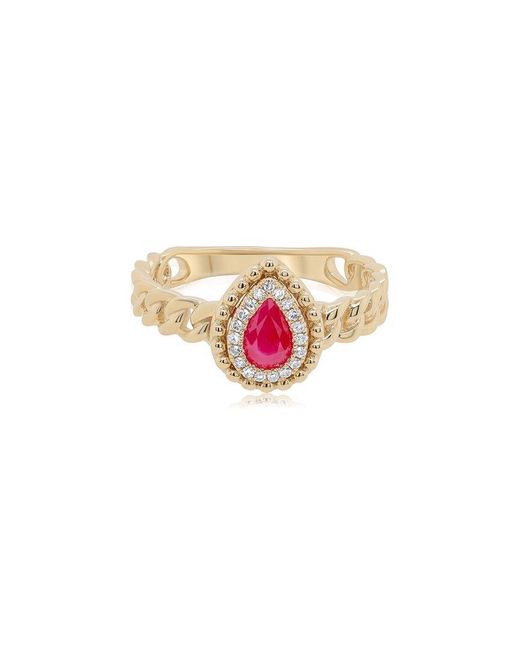 Diana M Multicolor 14k 0.46 Ct. Tw. Diamond & Ruby Half-eternity Ring