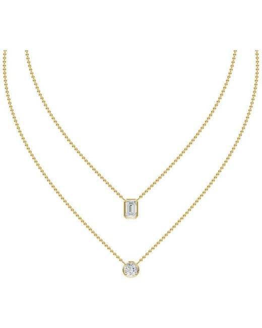 Lab Grown Diamonds Metallic 18K Plated 2.55 Ct. Tw. Lab-Grown Diamond Necklace
