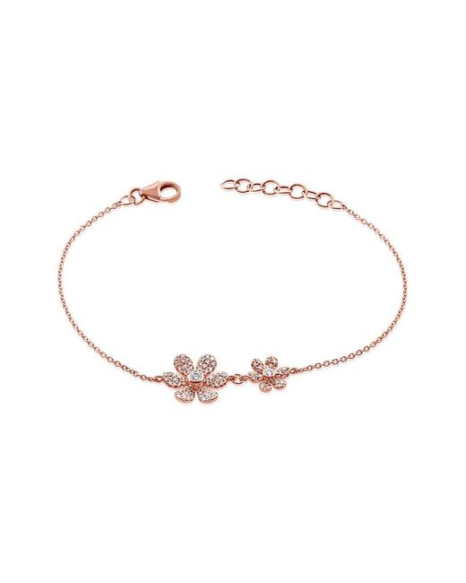 Sabrina Designs White 14K 0.34 Ct. Tw. Diamond Flower Bracelet