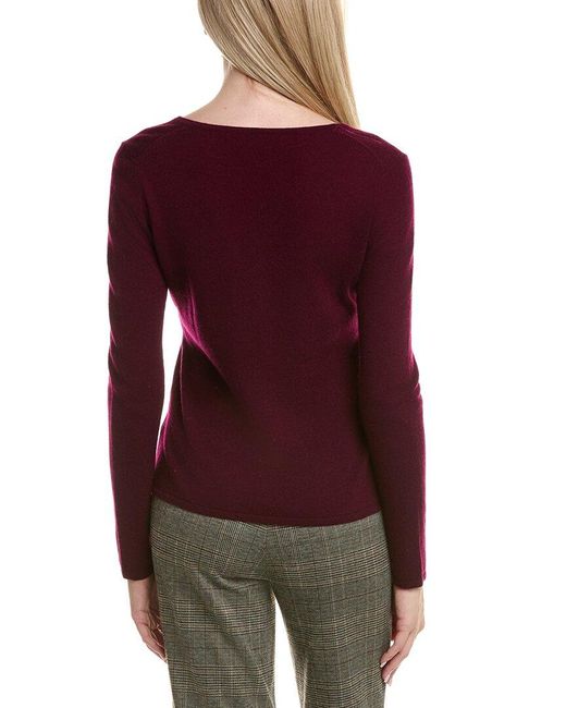 Bruno Magli Red Classic V-Neck Wool & Cashmere-Blend Sweater