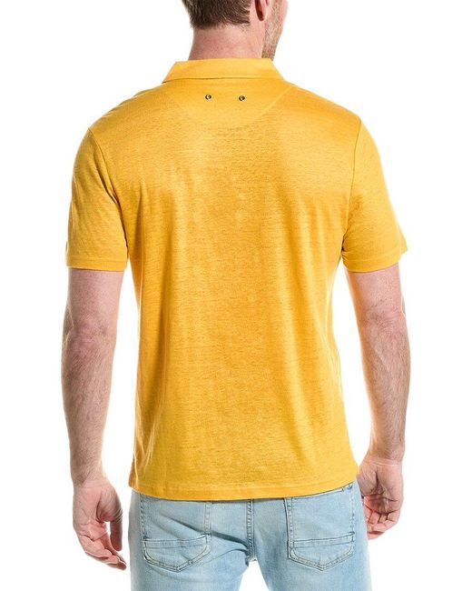 Vilebrequin Yellow Pyramid Linen Polo Shirt for men