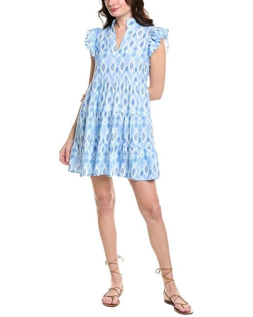 Sail To Sable Blue Linen Mini Dress
