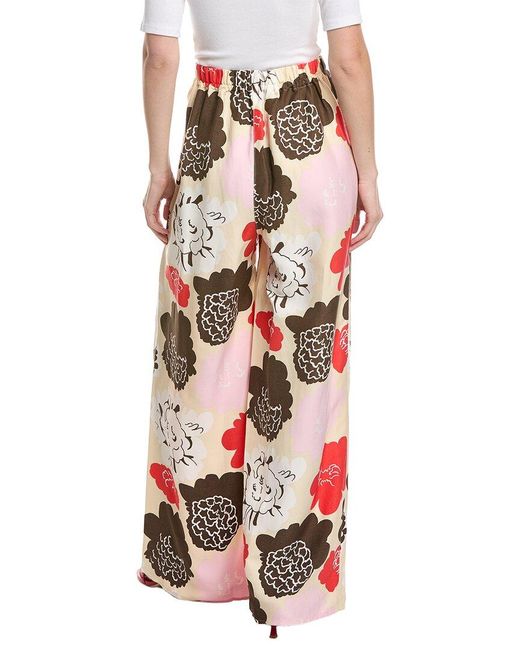 Marimekko Red Muotti Pioni Linen-Blend Pant