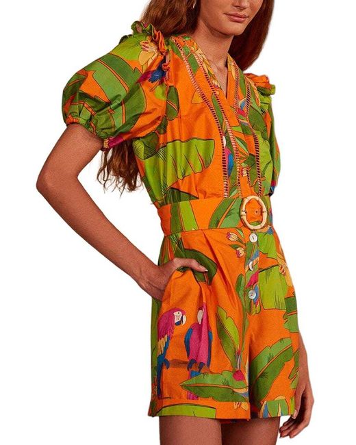 Farm Rio Orange Romper