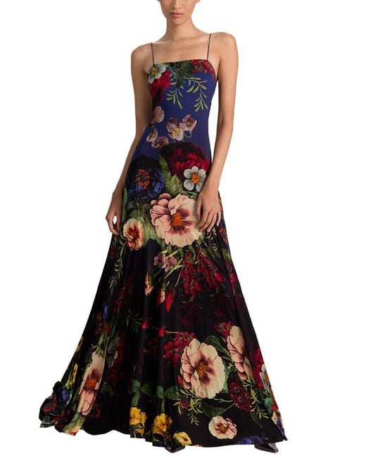 Alice + Olivia Blue Augusta Spaghetti Strap Maxi Dress
