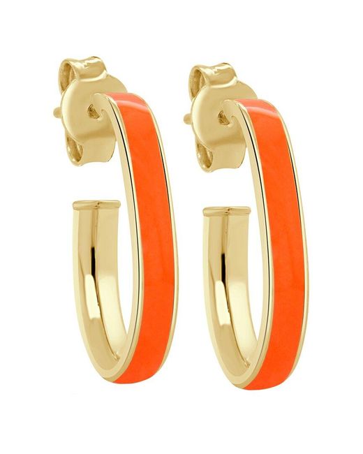 Sabrina Designs Orange 14k Enamel Hoops