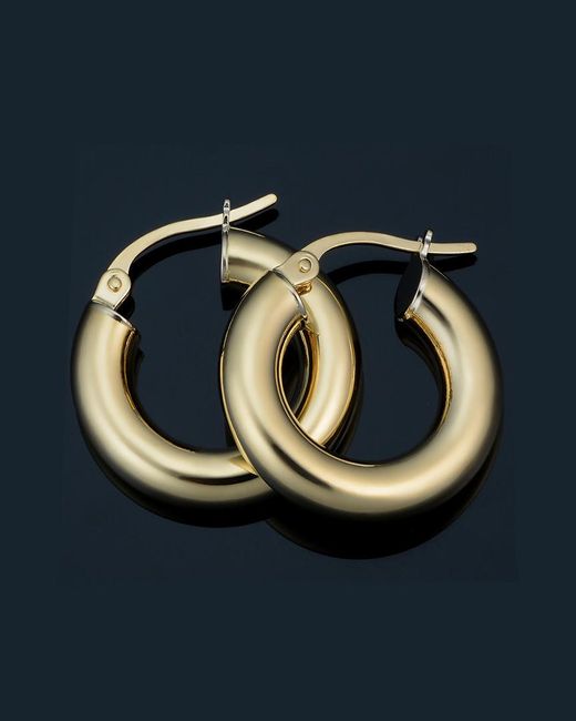 Italian Gold Metallic 14k Polished Hoops