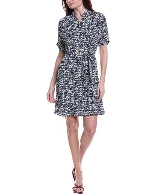 NIC+ZOE Blue Etched Angles Devon Mini Dress