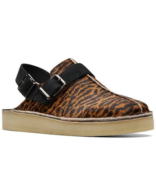 Clarks Brown Trek Mule Leather Flat