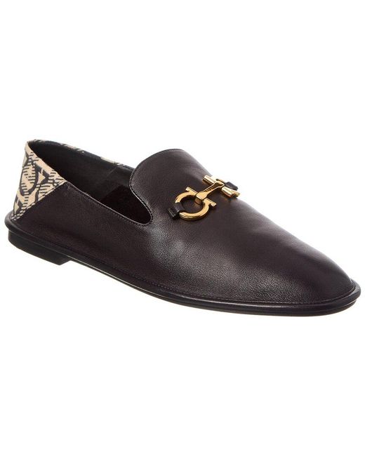 Ferragamo Brown Logo Leather Loafer