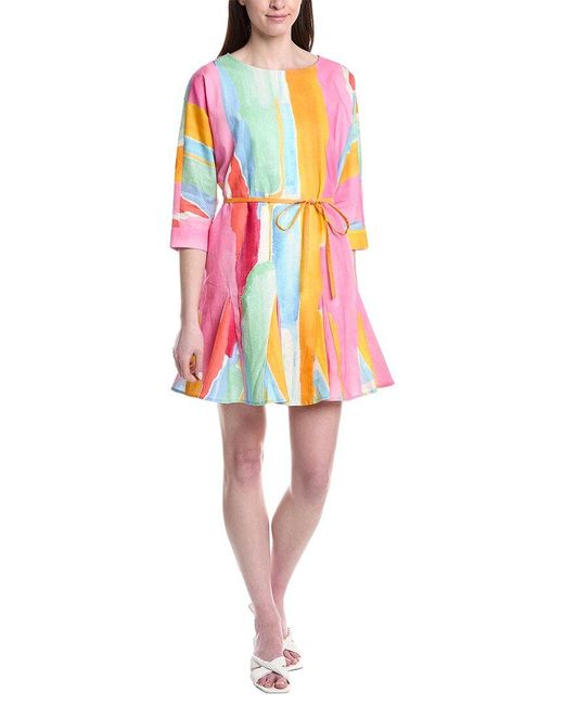CROSBY BY MOLLIE BURCH Red Lucy Linen-Blend Mini Dress